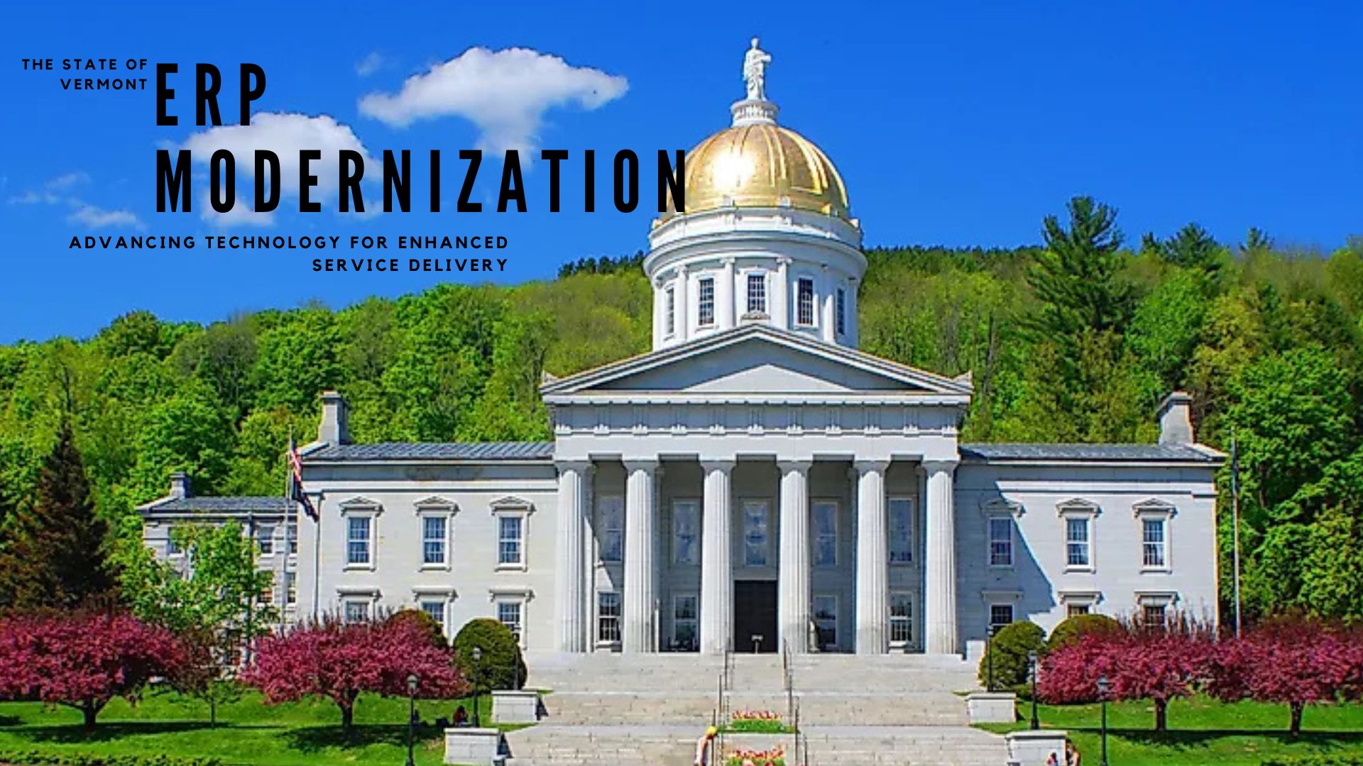 Picture of Vermont's State Capital with Title - ERP Modernization